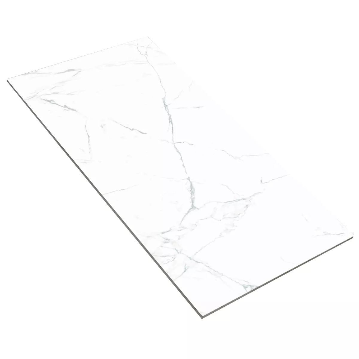 Gulvfliser Ampezzo Calacatta Marmor Utseende Hvit Grå Polert Glitrende 60x120cm