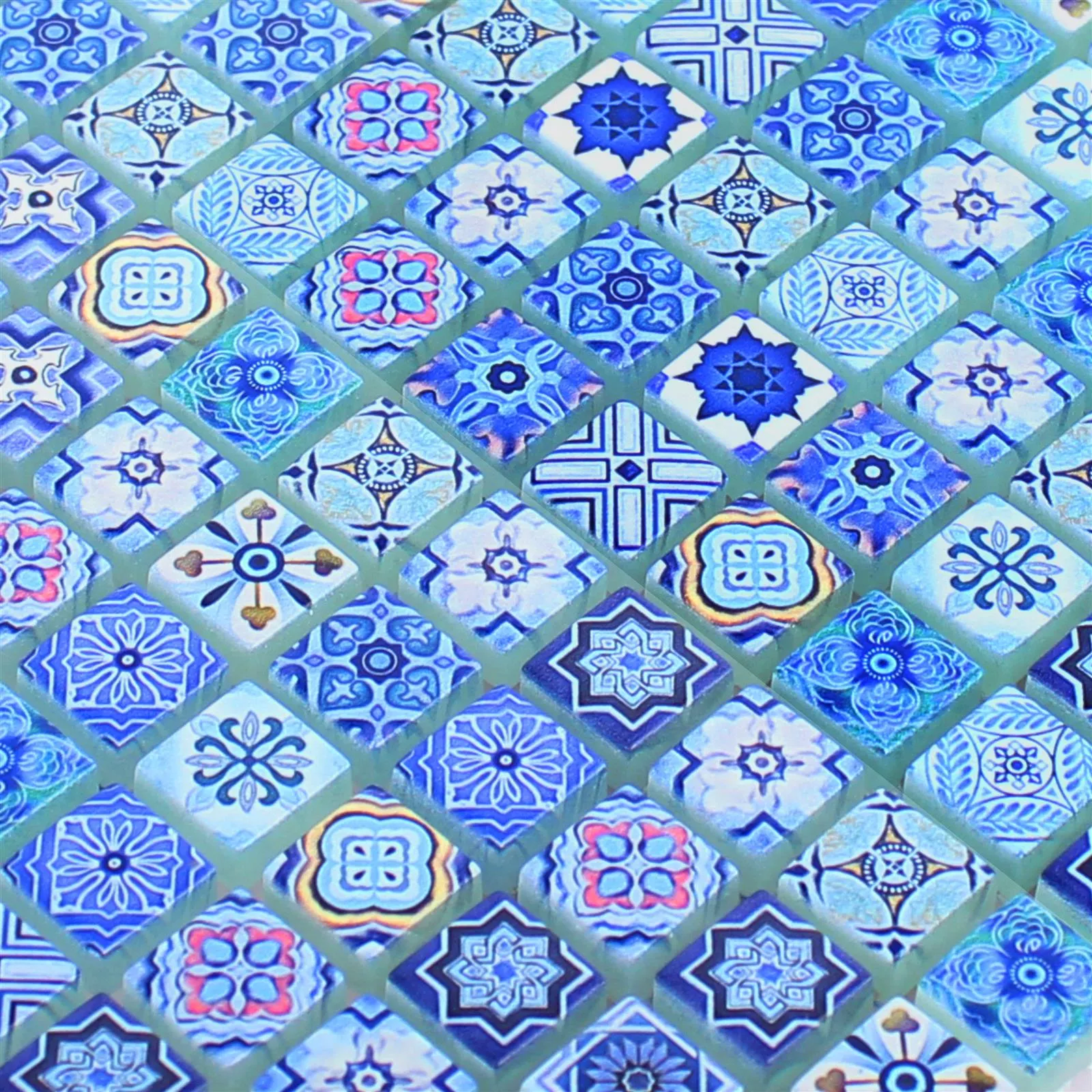 Glass Mosaikk Fliser Marrakech Blå