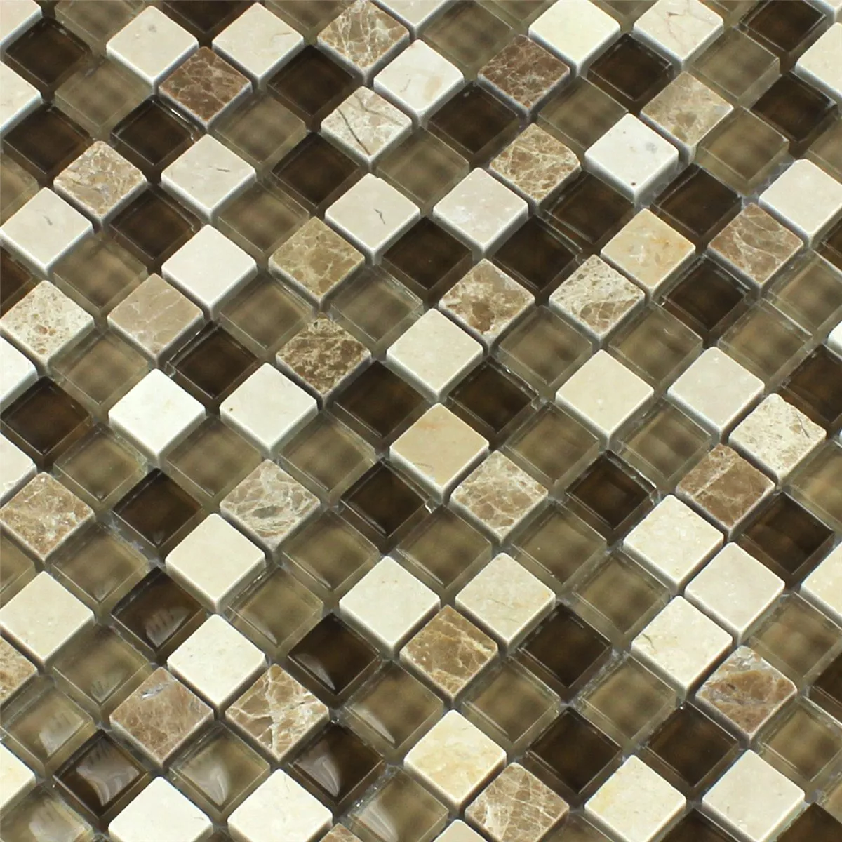 Mønster fra Mosaikkfliser Glass Marmor Brun Beige 