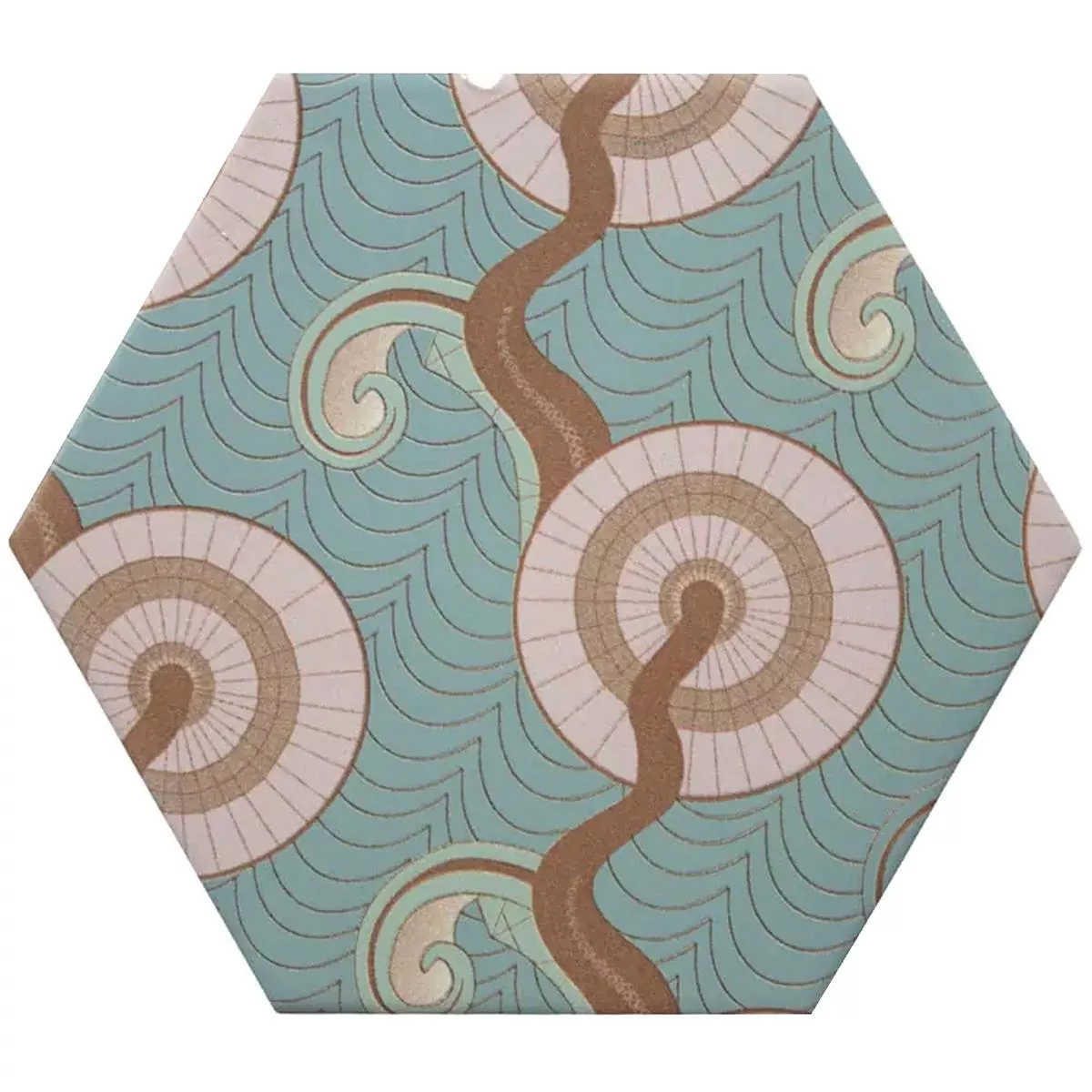 Porselens Steintøy Fliser Modena Sekskant Decor 2