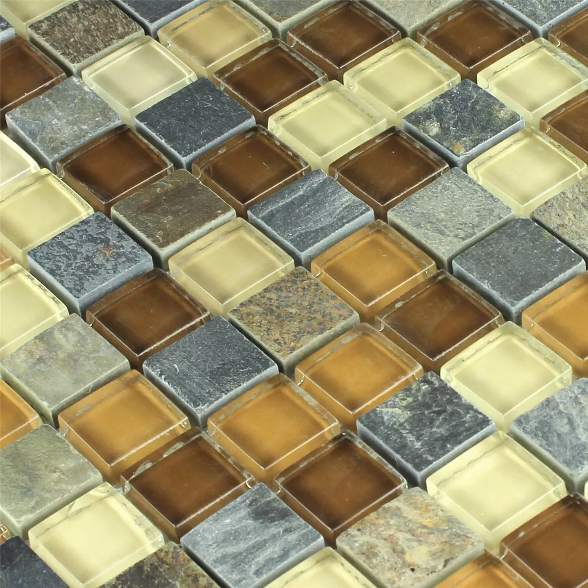 Mønster fra Mosaikkfliser Glass Naturstein Beige