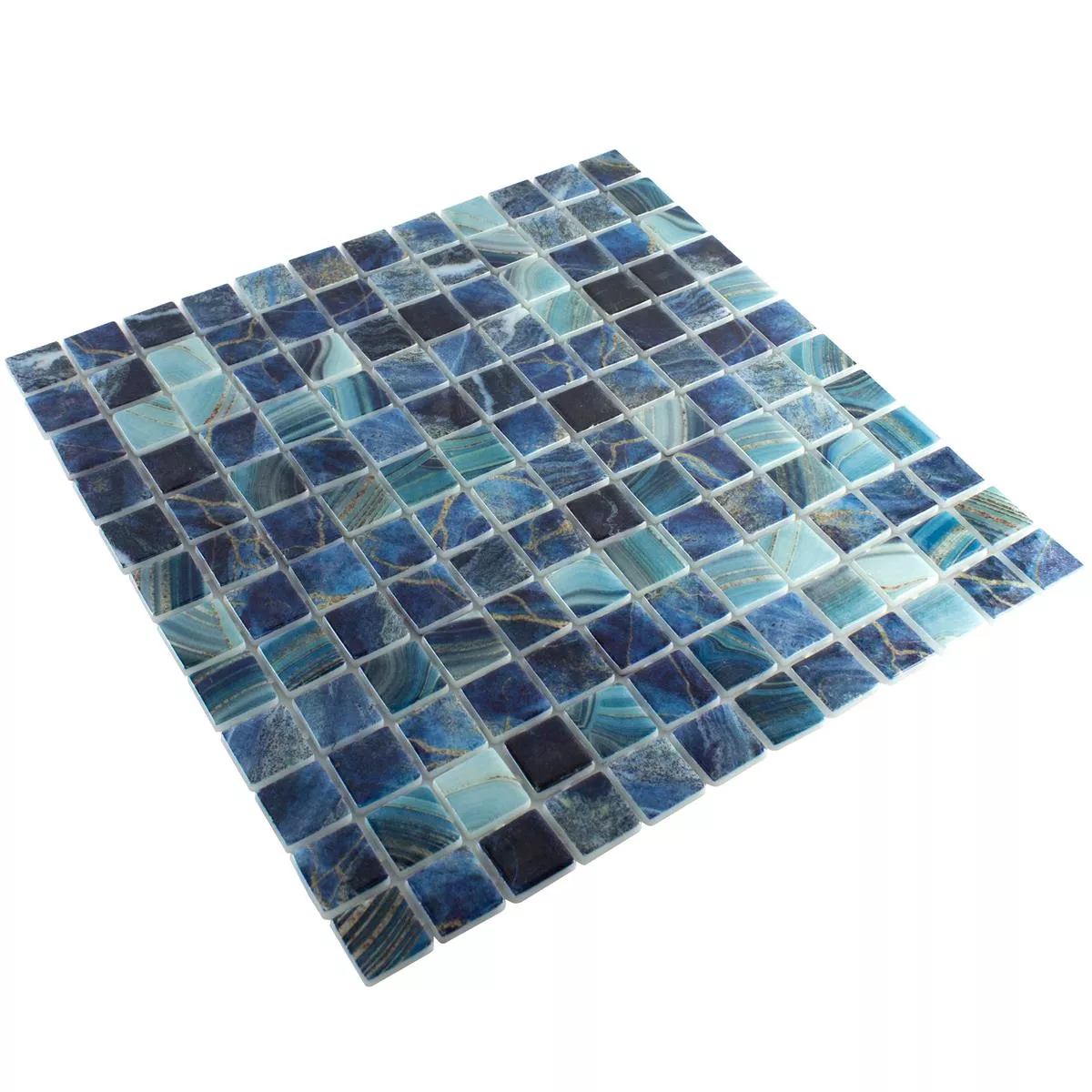 Svømmebassengmosaikk I Glass Baltic Blå Turkis 25x25mm