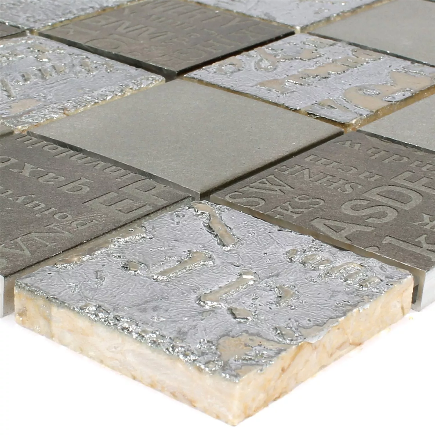 Mosaikkfliser Nazca Naturstein Aluminium Mix Brun Sølv Mosaikkfliser Nazca Naturstein Aluminium Mix Brun Sølv