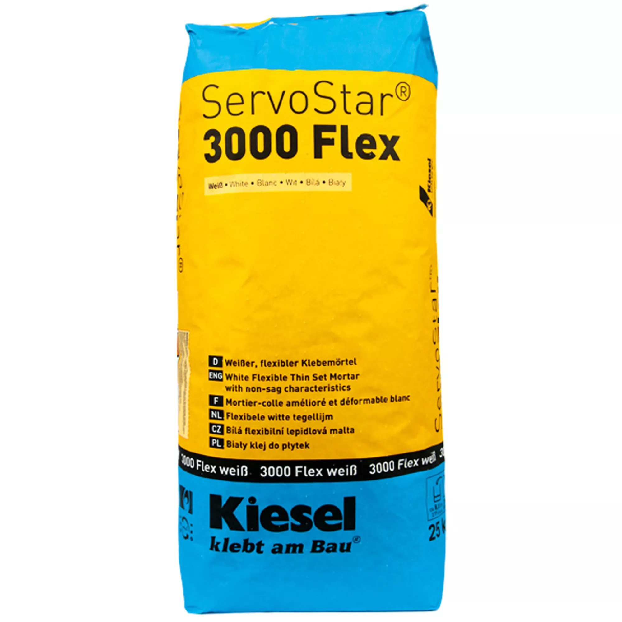 Kiesel flislim Servostar 3000 hvit, fleksibel limmørtel 25 kg Kiesel flislim Servostar 3000 hvit, fleksibel limmørtel 25 kg