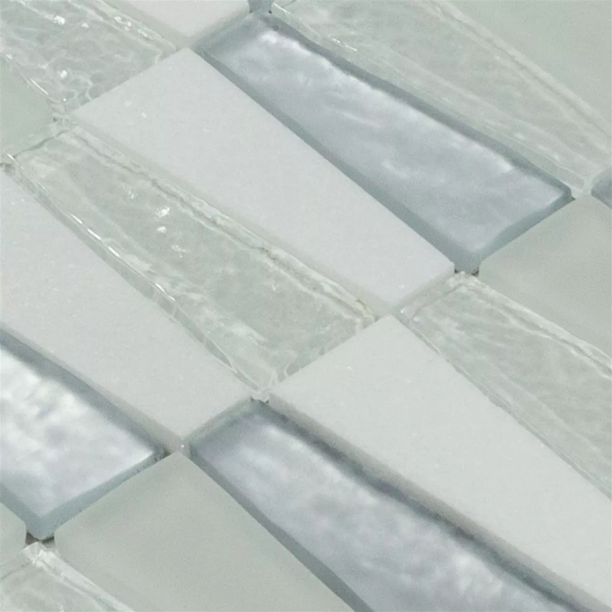 Mønster fra Glass Naturstein Mosaikk Fliser Marseille Hvit Mix 