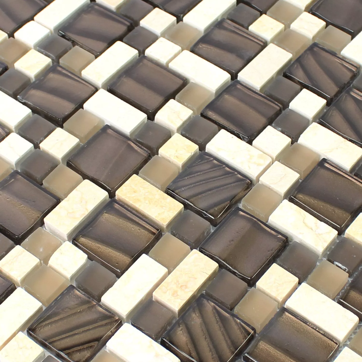 Mønster fra Mosaikkfliser Glass Naturstein Brun Beige