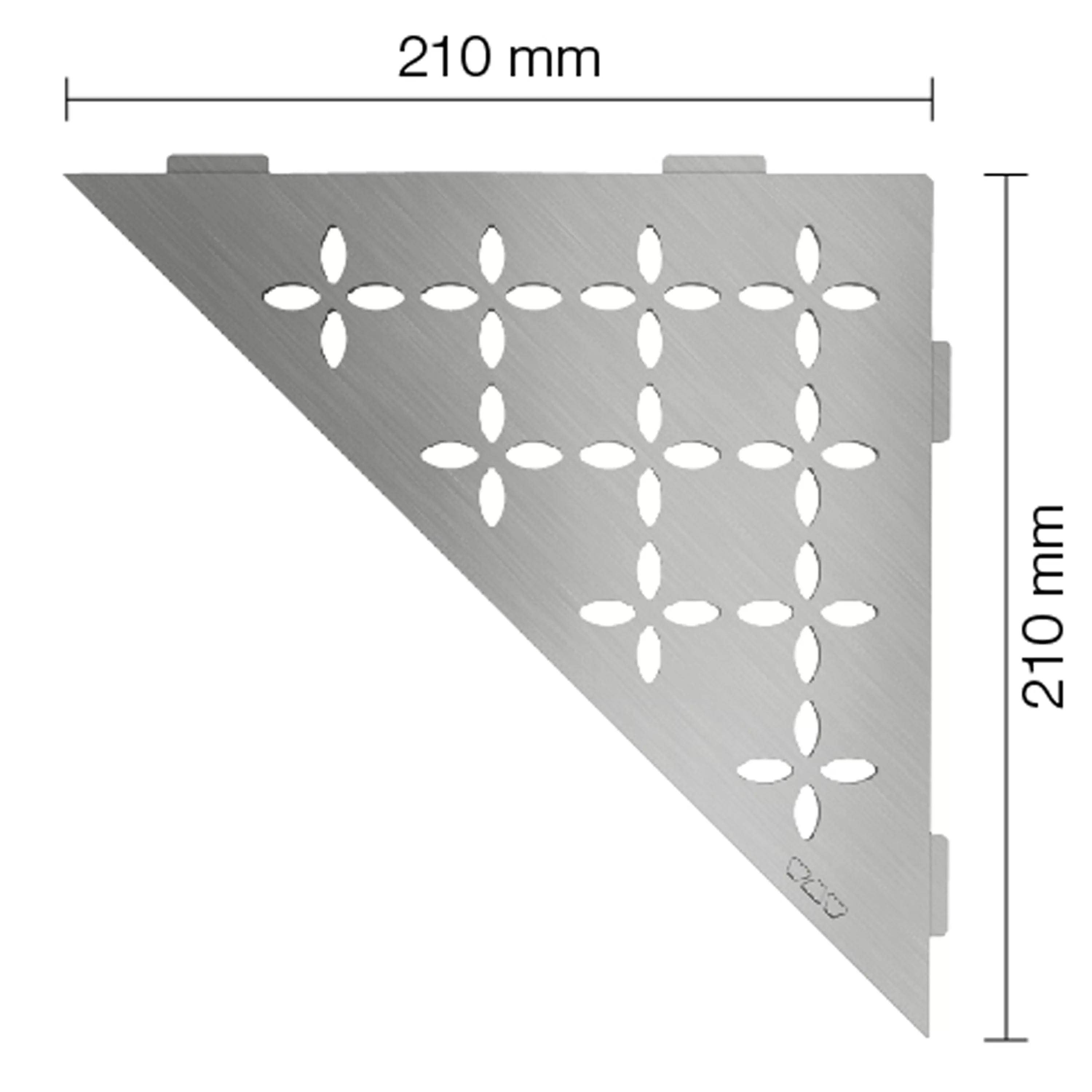 Vegghylle dusjhylle Schlüter triangel 21x21cm floral rustfritt stål