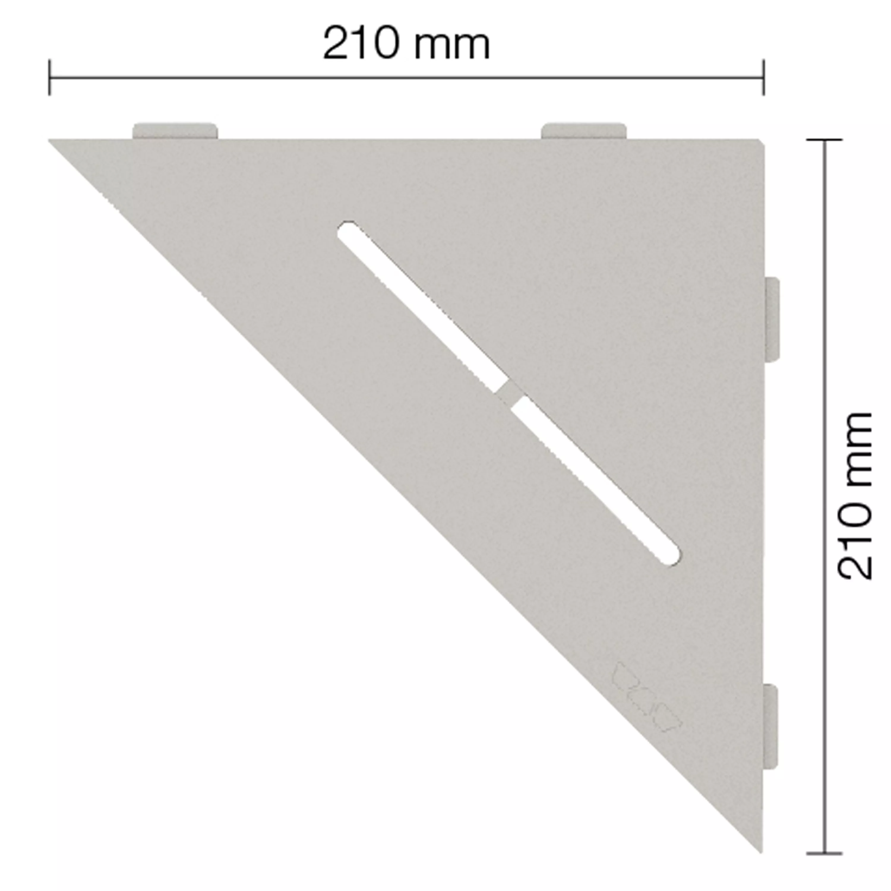 Dusjhylle vegghylle Schlüter triangel 21x21cm ren beige grå