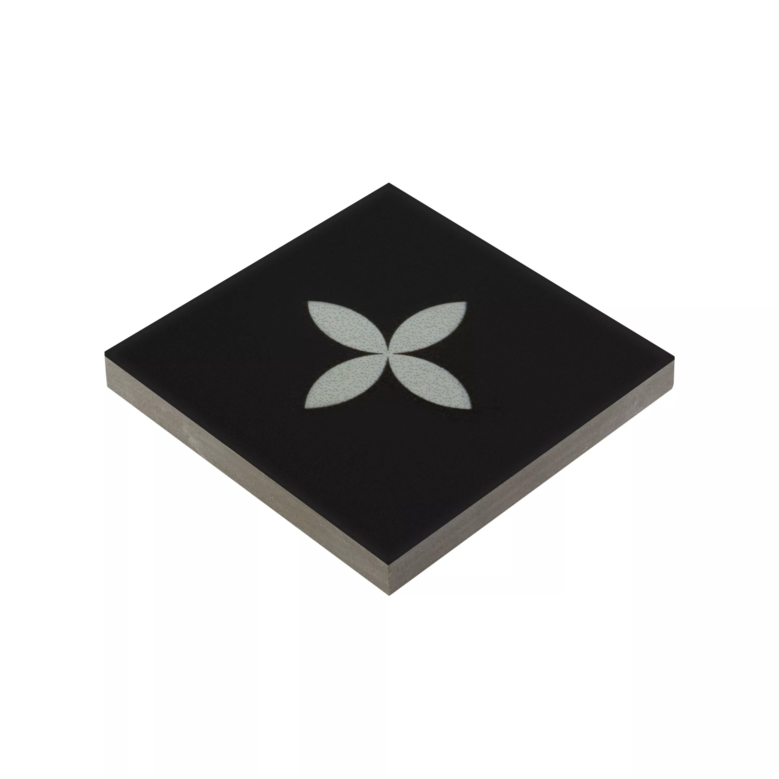Porselens Steintøy Fliser Genexia Svart Hvit Decor 2 Rosone 4,6x4,6cm Porselens Steintøy Fliser Genexia Svart Hvit Decor 2 Rosone 4,6x4,6cm