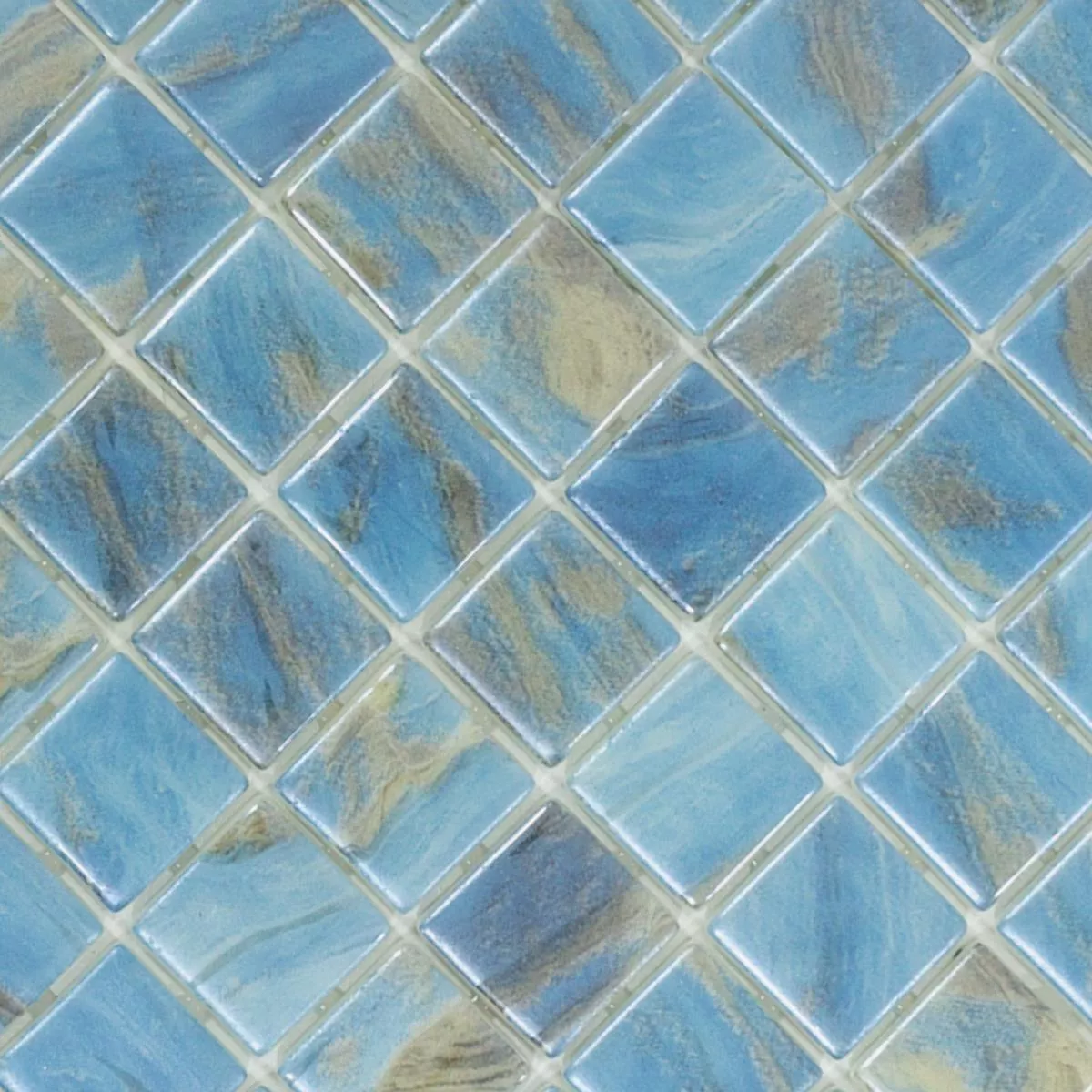 Glass Svømmebasseng Mosaikk Alassio Blå 25