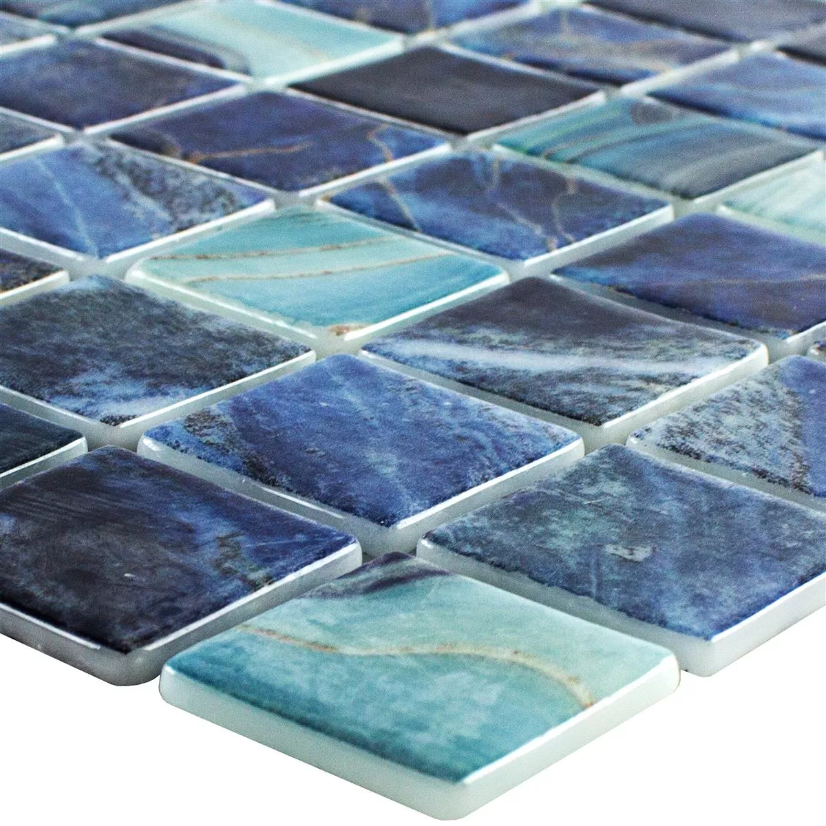 Svømmebassengmosaikk I Glass Baltic Blå Turkis 38x38mm