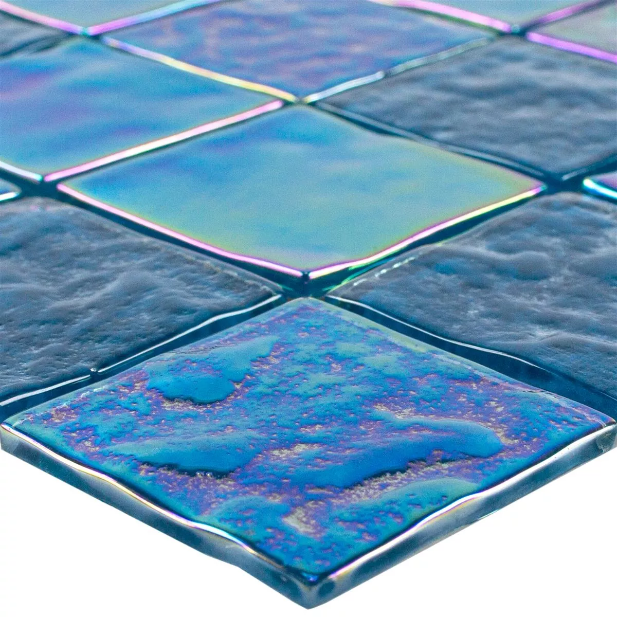 Glass Mosaikk Fliser Perlemor Effekt Carlos Blå 48 Glass Mosaikk Fliser Perlemor Effekt Carlos Blå 48