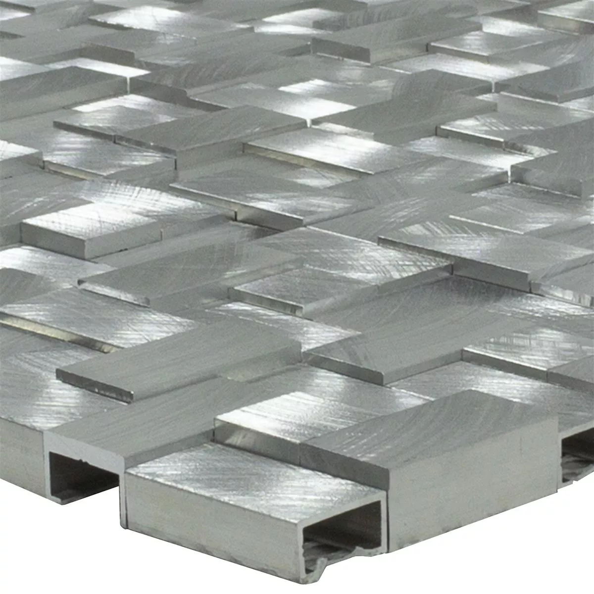 Aluminium Metall Mosaikkfliser Quantum Sølv