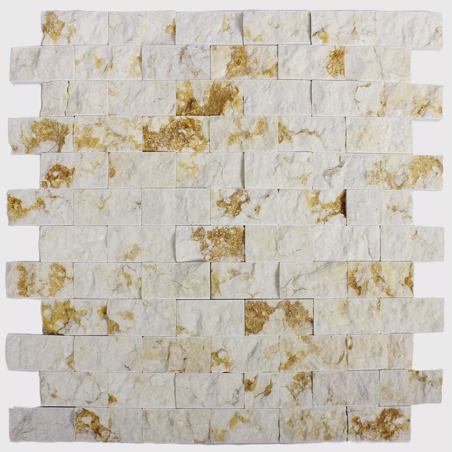 Mønster fra Mosaikkfliser Naturstein Brick Splitface D Beige