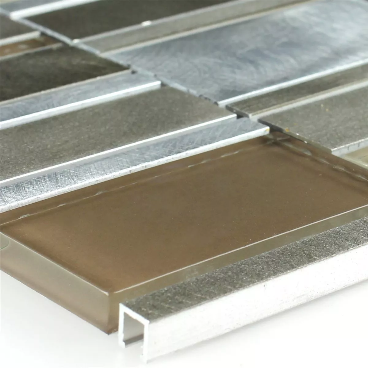 Mosaikkfliser Aluminium Glass Brun Beige