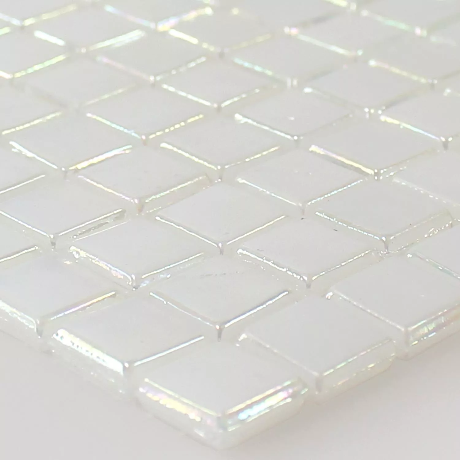 Mønster fra Glass Mosaikk Fliser Perlemor Effekt Hvit Beige