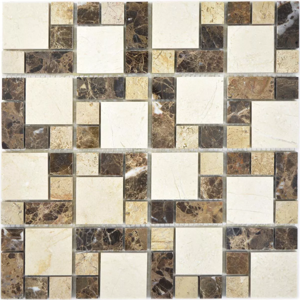 Marmor Natursteinmosaikk Fliser Cordoba Brun Beige