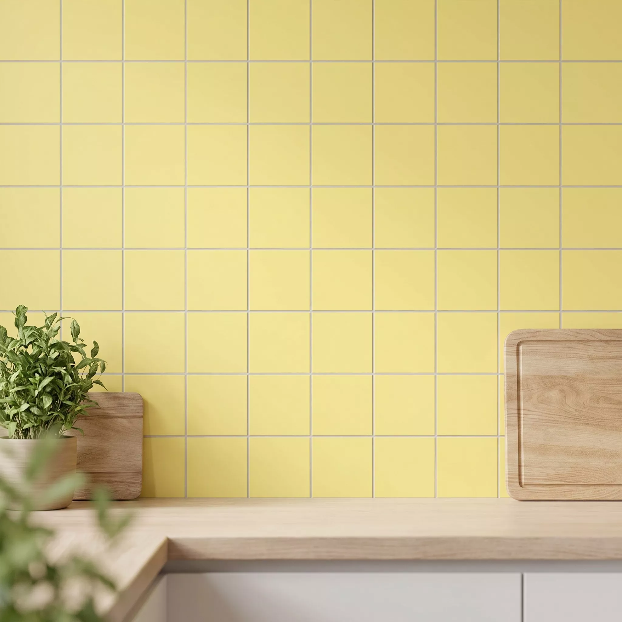 Metro flis Gul Frostet 15x15 cm Uten Fasett Miona Amarillo