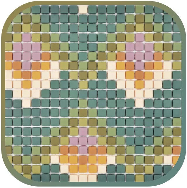 Glassmosaikk laget av resirkulert glass Glassmosaikk laget av resirkulert glass