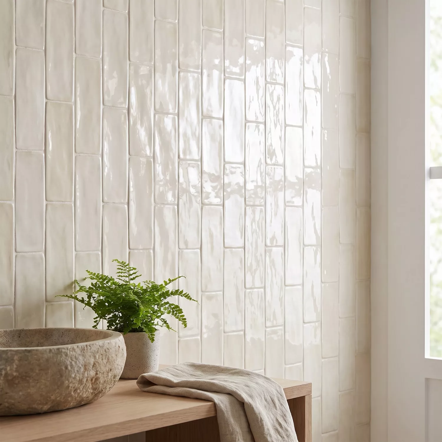 Celaya Beige Glitrende Rustikk 7,5x15 cm Crema